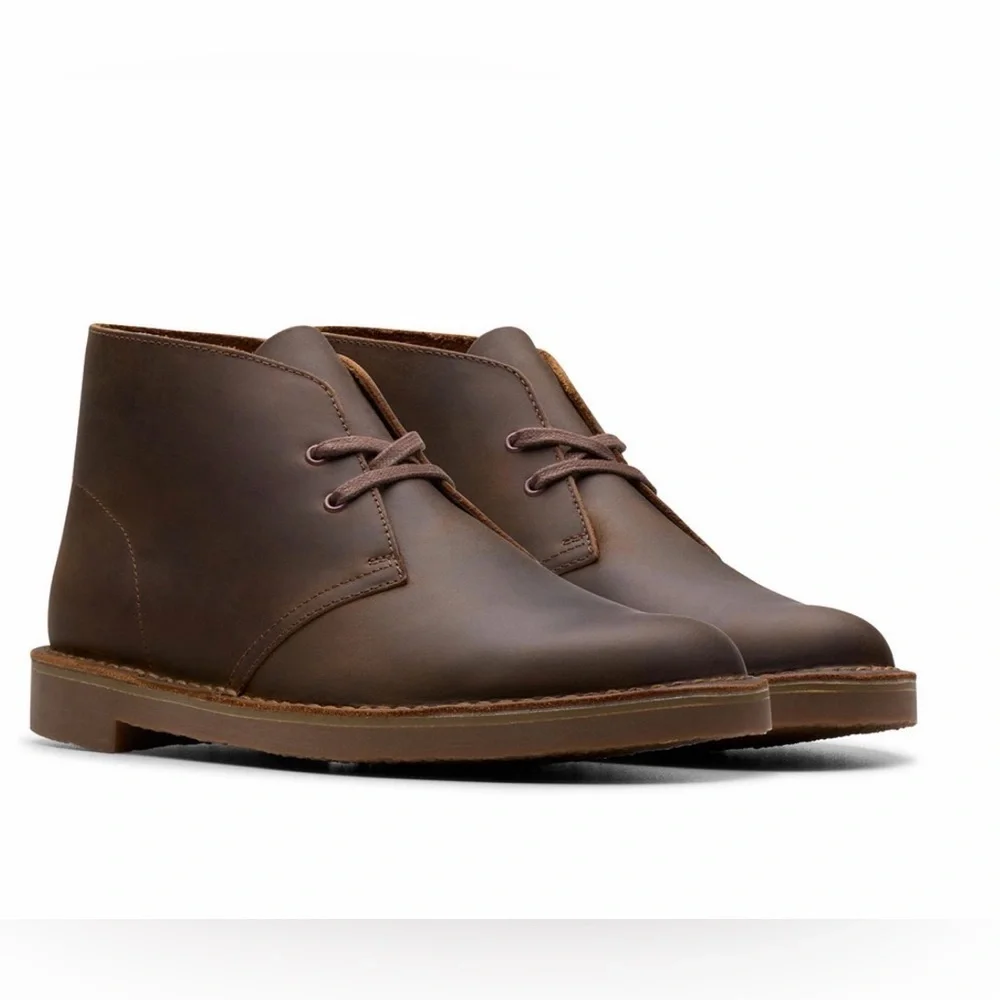 Clarks Collection Men's Shepton Chukka boots in brown leather. Size 14